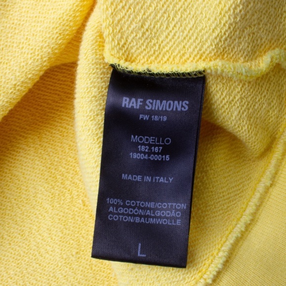 RAF SIMONS F/W 2018 Yellow Cotton Drugs Sweatshirt - Picture 8 of 9